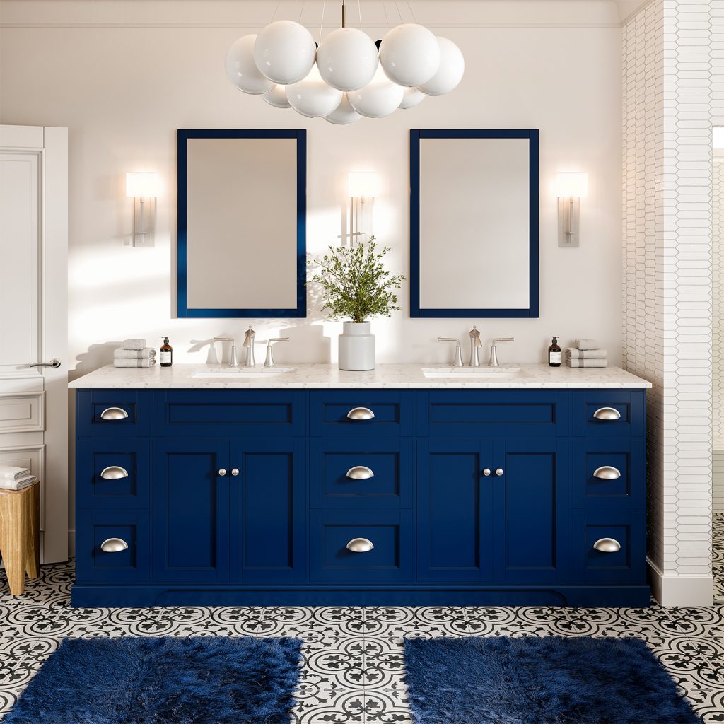 Blue bathroom vanity