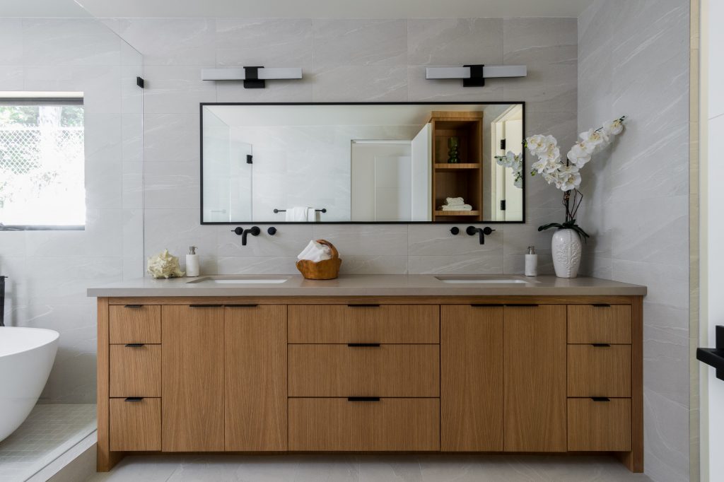 a Mid Century Modern Bathroom Vanity