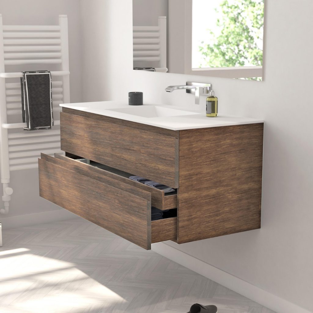 a solid wood bathroom vanities